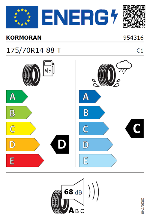 Tyre Label for Kormoran Road 175/70R14 88T
